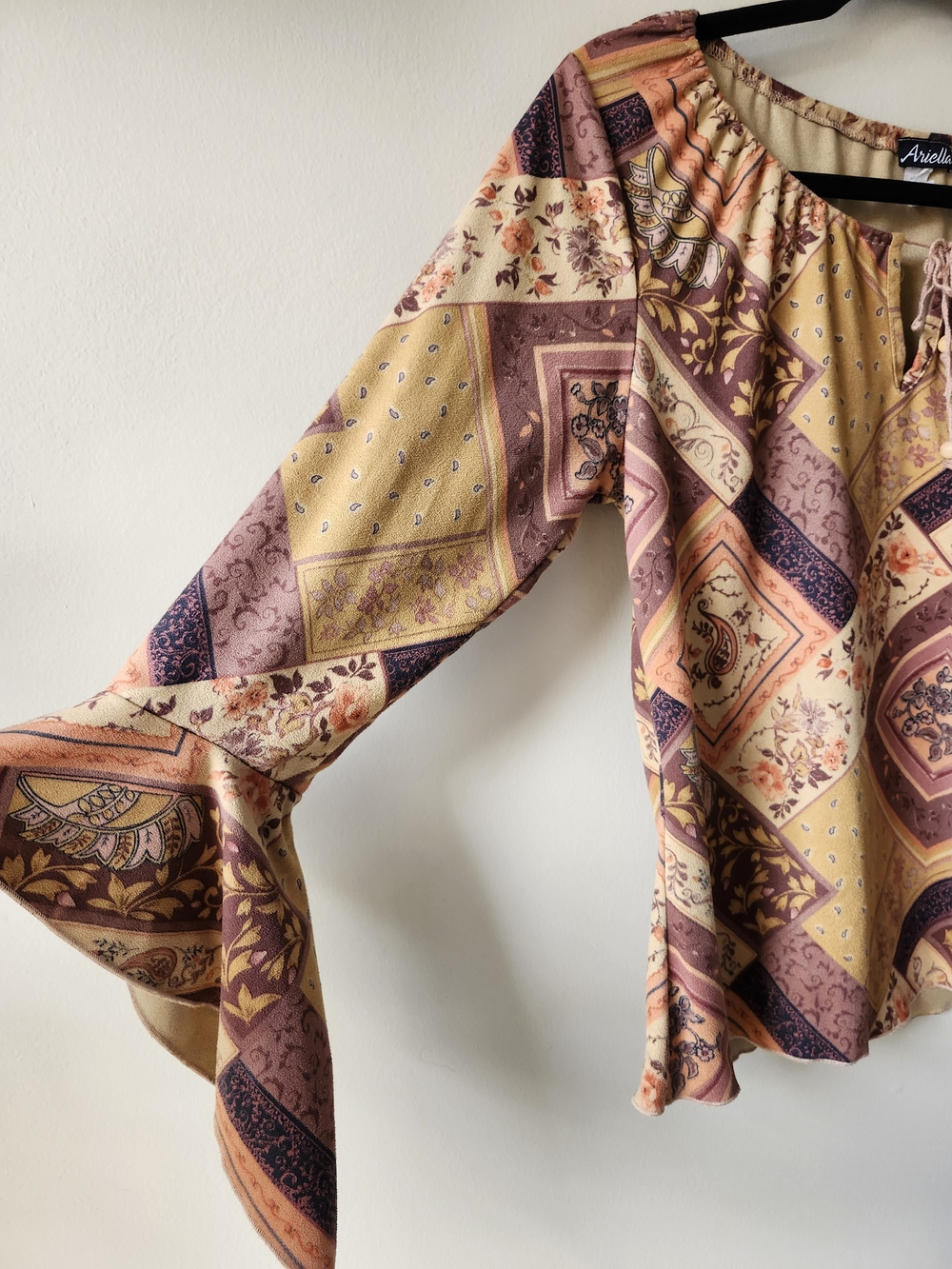 Boho Paisley Patchwork Peasant Top - Picture 3 of 9